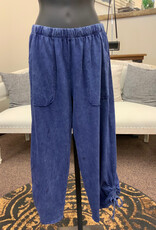 Cotton Lani Cotton Lani JS818 Indigo 100% Cotton Pull-On Pant w/Pockets