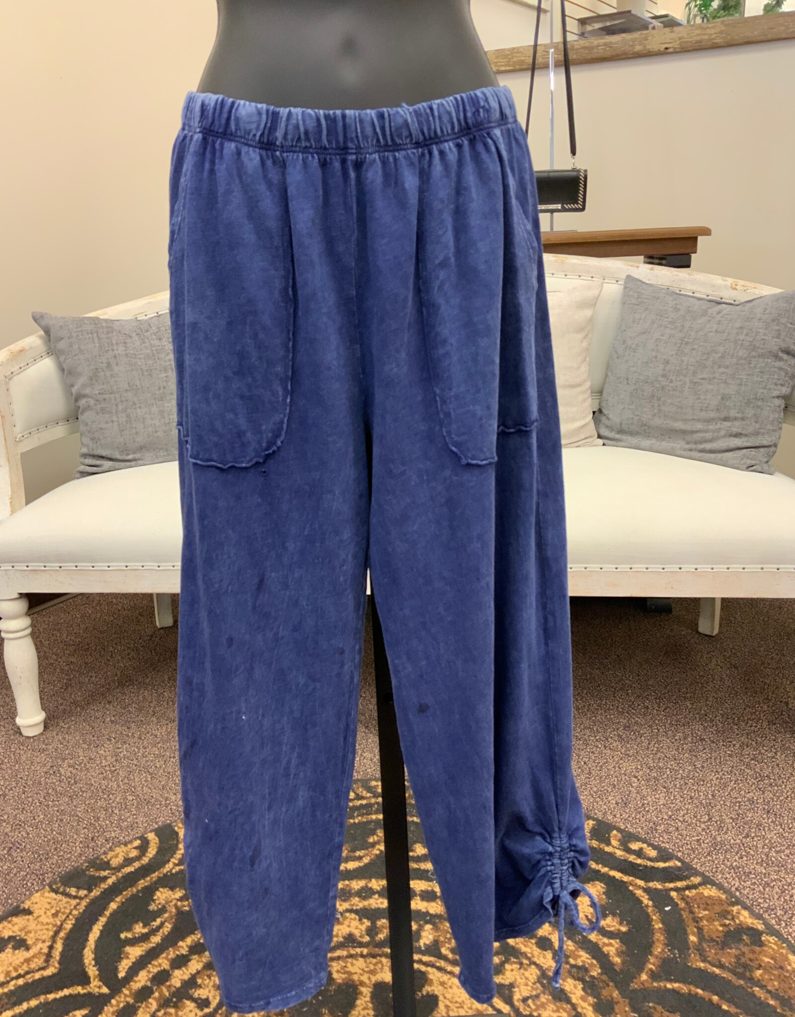 Cotton Lani Cotton Lani JS818 Indigo 100% Cotton Pull-On Pant w/Pockets