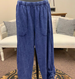 Cotton Lani Cotton Lani JS818 Indigo 100% Cotton Pull-On Pant w/Pockets