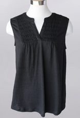 Keren Hart Keren Hart Black Textured V-Neck Sleeveless Top