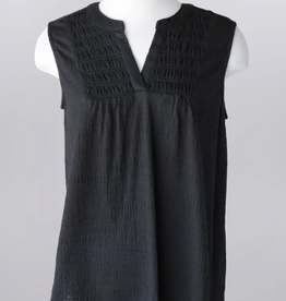 Keren Hart Keren Hart Black Textured V-Neck Sleeveless Top