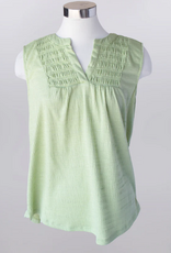 Keren Hart Keren Hart Spring Green Textured V-Neck Sleeveless Top