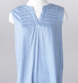 Keren Hart Keren Hart Chambray Textured V-Neck Sleeveless Top