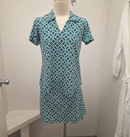 Lulu B Lulu B Green/Navy GDEN Print Pull On Skort UPF 50+