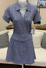 Lulu B Lulu B Navy RPNW Print V-Neck Collar UPF 50+  S/S Top