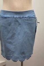 Lulu B Lulu B  Denim Scallop Hemline Pull On  Skort