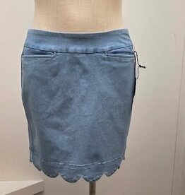 Lulu B Lulu B  Denim Scallop Hemline Pull On  Skort
