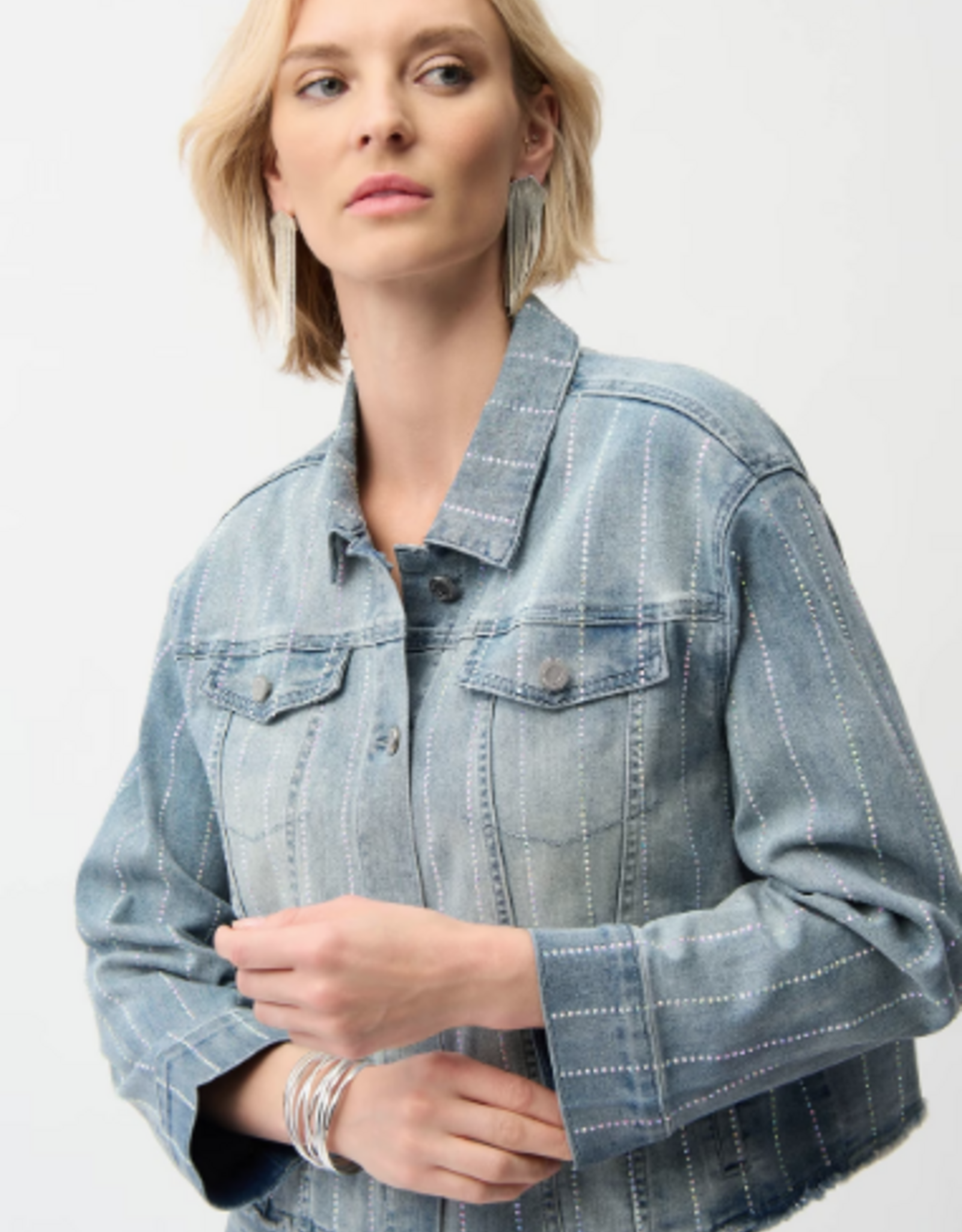 Joseph Ribkoff Joseph Ribkoff Casual Button Denim Jacket w/Embellishment