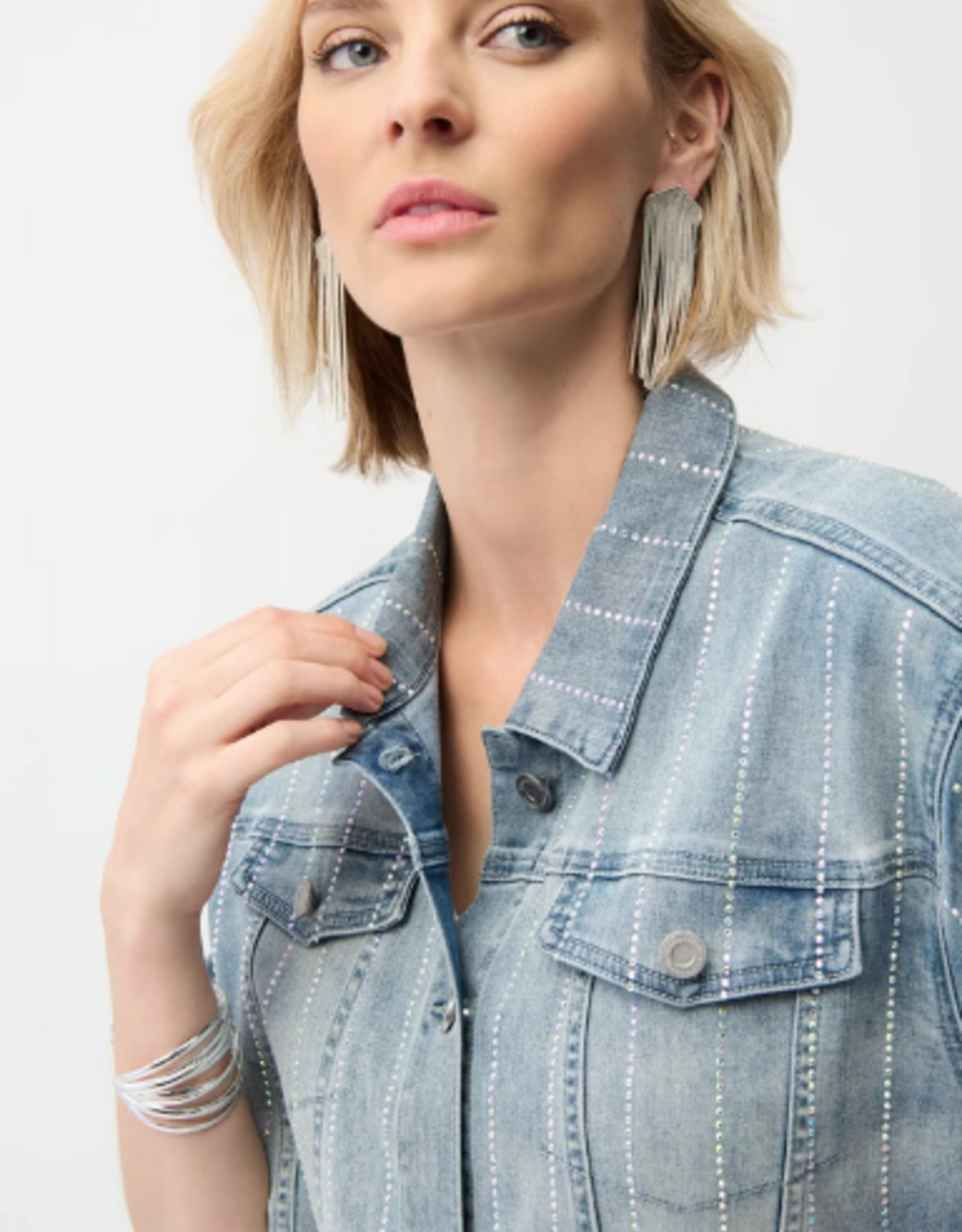 Joseph Ribkoff Joseph Ribkoff Casual Button Denim Jacket w/Embellishment