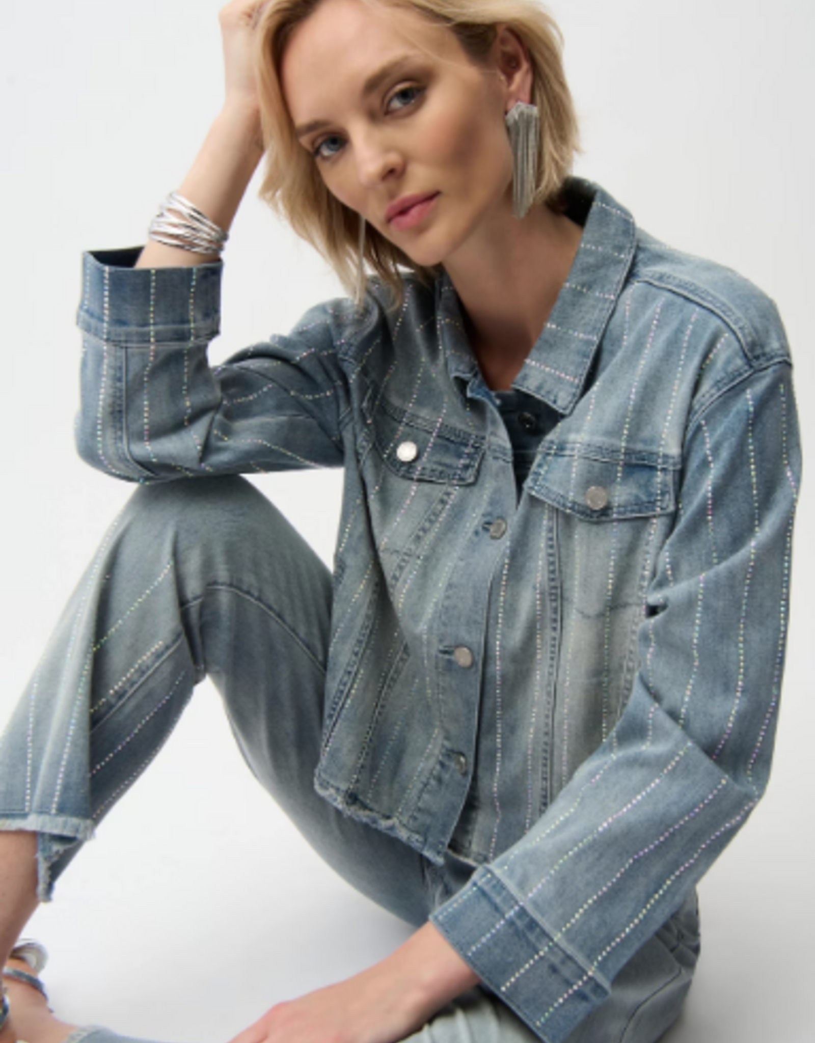 Joseph Ribkoff Joseph Ribkoff Casual Button Denim Jacket w/Embellishment