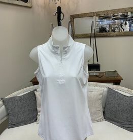 Beachtime Beach Time WHT White 1/4 Zip Sleeveless Top