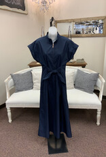 Joseph Ribkoff Joseph Ribkoff  Navy Memory Fit And Flare Dress With Tie Waist