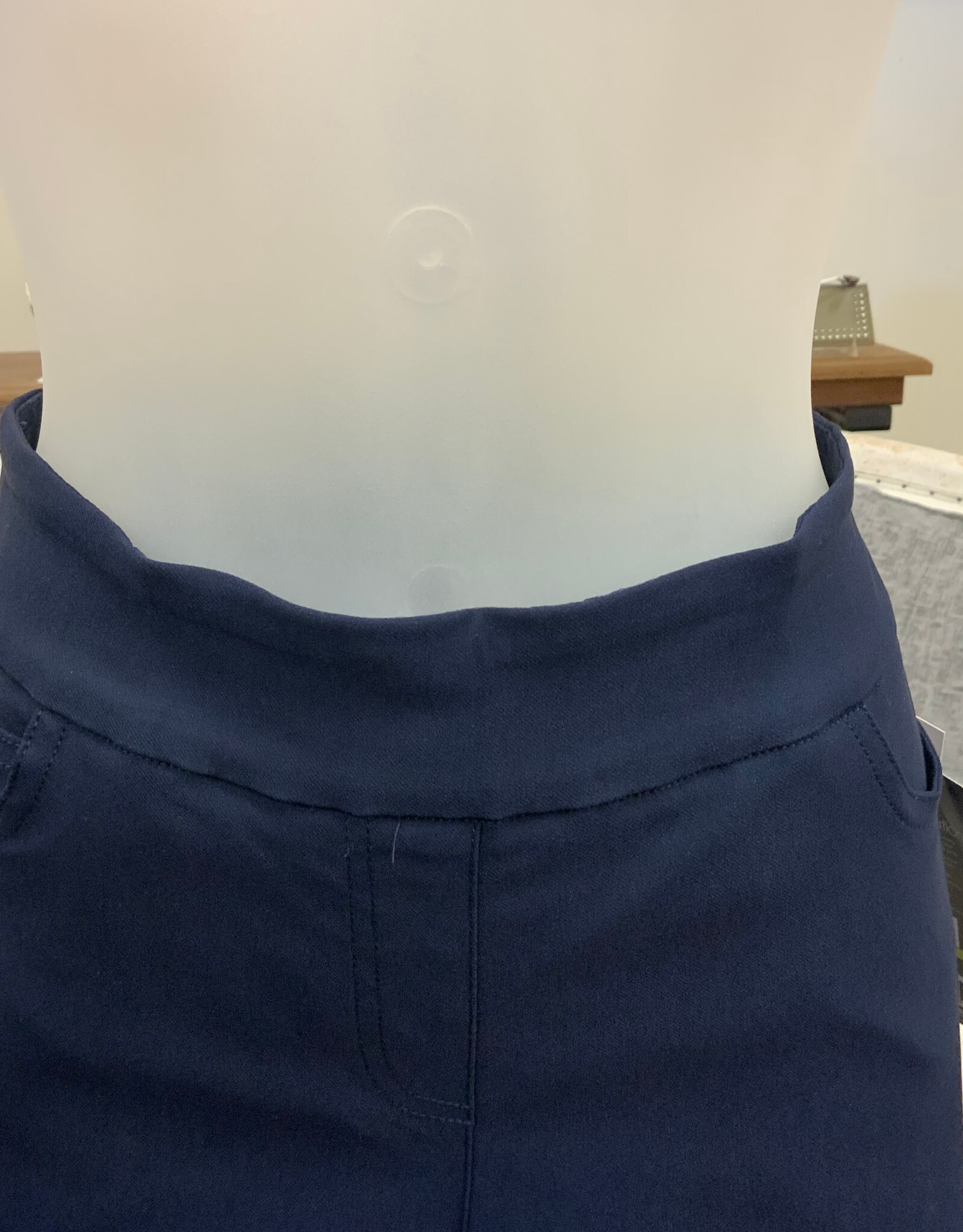 Ruby Rd Ruby Road  Navy Solar  Millenium Tech Ladder Hem Petite Capri