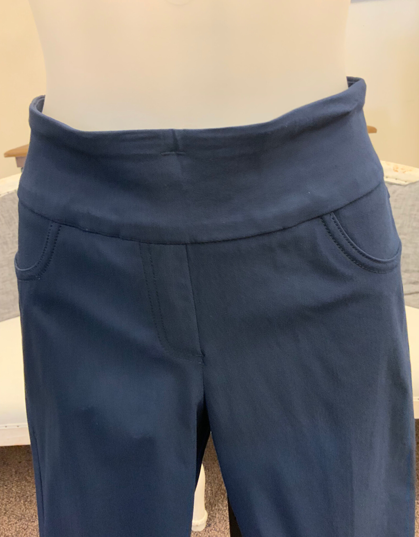 Ruby Rd Ruby Road Navy Pull On Solar Tech Ladder Hem Capri