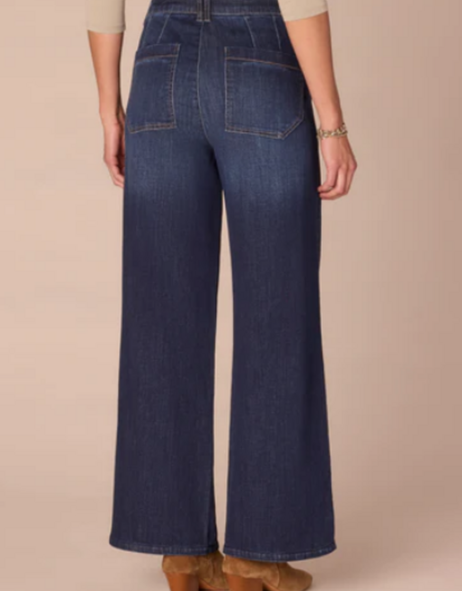 Democracy Democracy BP264HGEH Indigo Skyrise Petite Wide Leg Jeans w/Tulip Hem