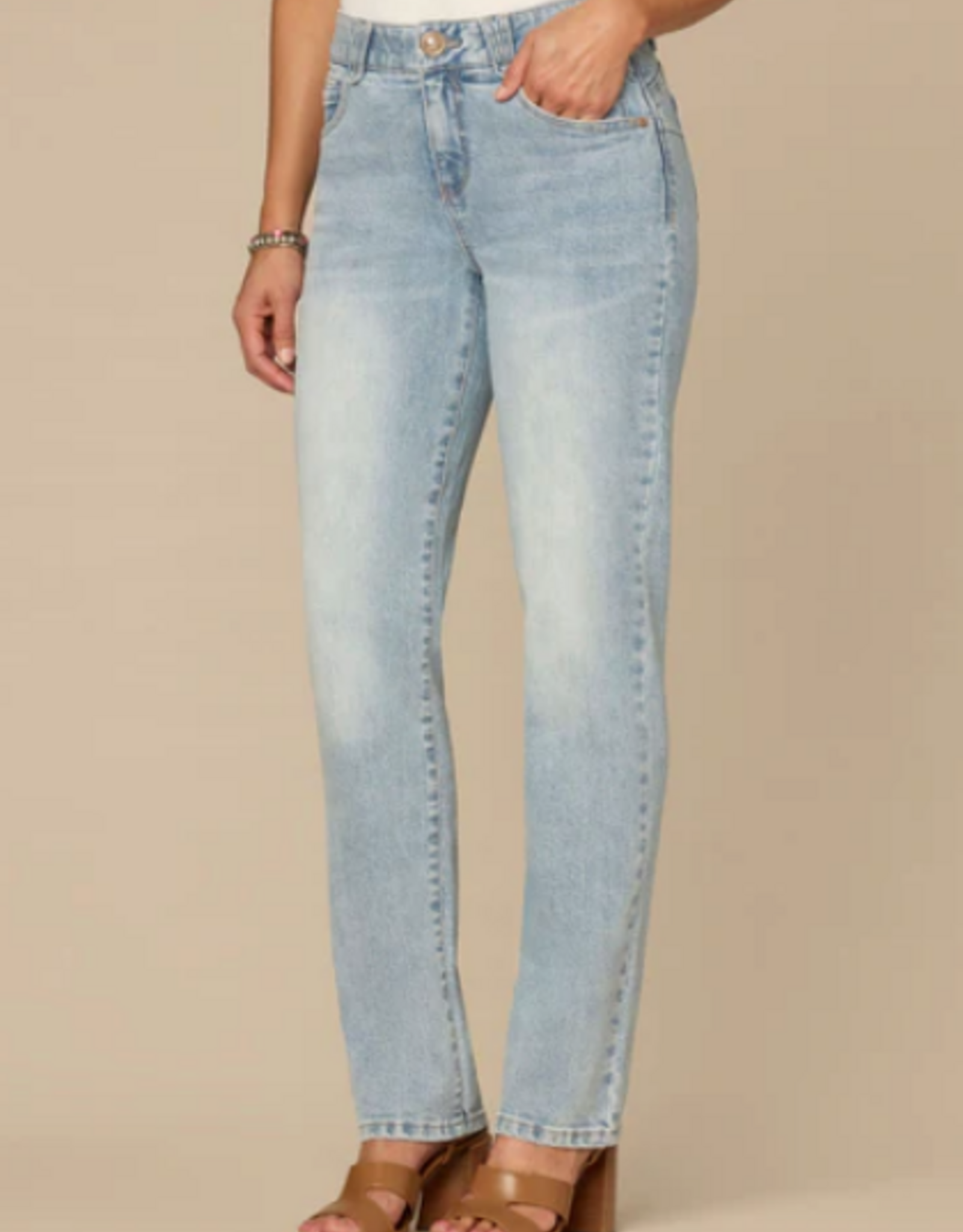 Democracy Democracy B1560GQAW Mid-Rise Light Blue Straight Leg Jeans