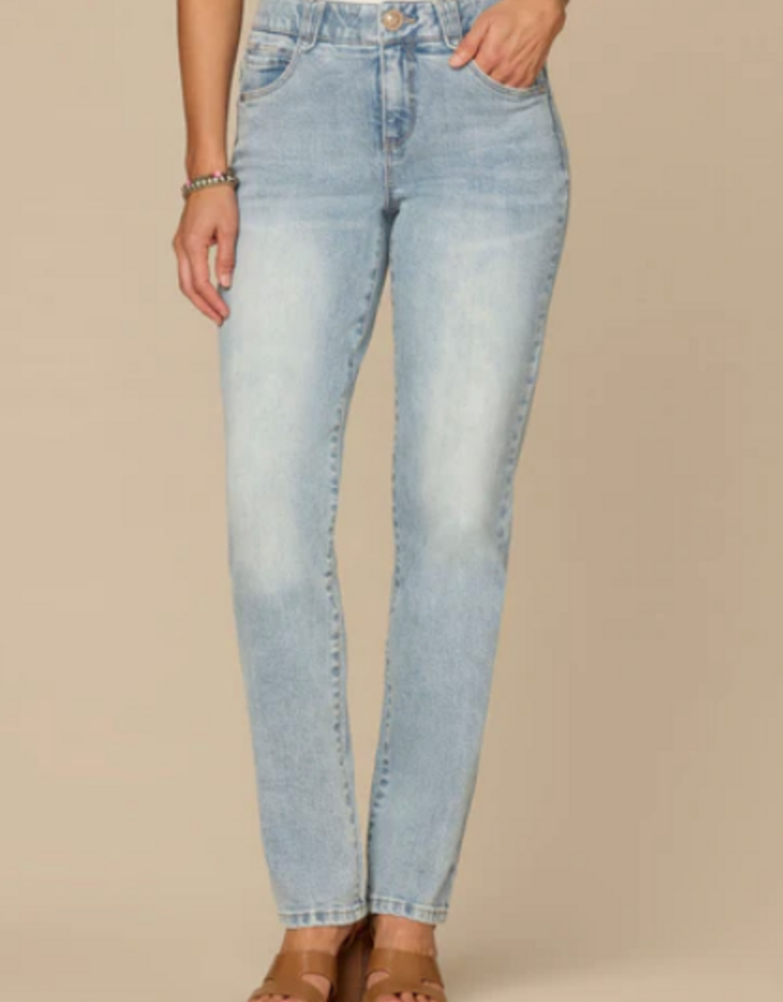 Democracy Democracy B1560GQAW Mid-Rise Light Blue Straight Leg Jeans