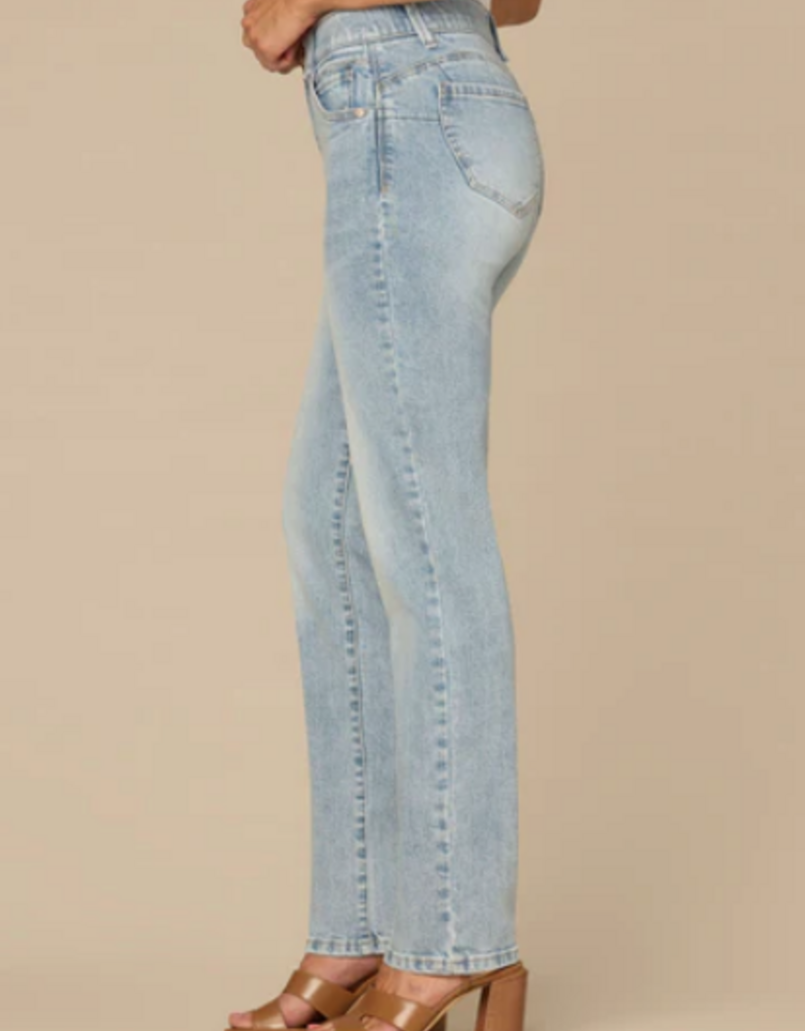 Democracy Democracy B1560GQAW Mid-Rise Light Blue Straight Leg Jeans