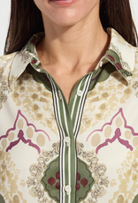 Lysse Lysse Ishani Print Button Up Roll Tab Sleeve Top