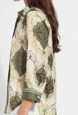 Lysse Lysse Ishani Print Button Up Roll Tab Sleeve Top