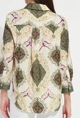 Lysse Lysse Ishani Print Button Up Roll Tab Sleeve Top