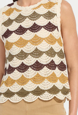 Lysse Lysse  Faye Crochet Multi Color Knit Sleeveless Top