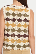Lysse Lysse  Faye Crochet Multi Color Knit Sleeveless Top