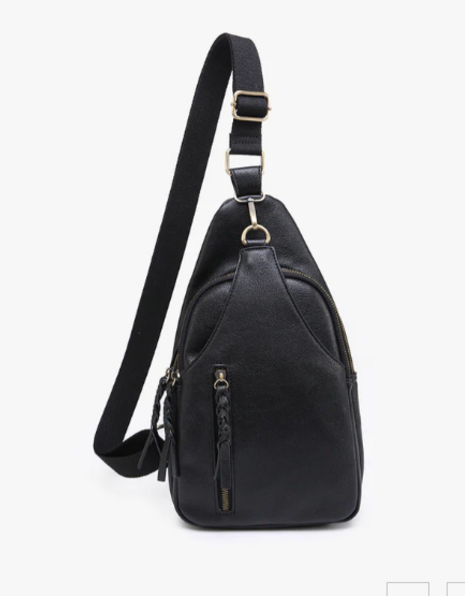 Jen and Co Jen & Co. Black Nikki Vegan Sling Pack Bag
