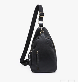 Jen and Co Jen & Co. Black Nikki Vegan Sling Pack Bag