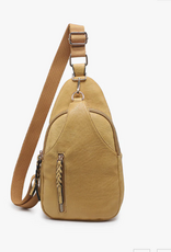 Jen and Co Jen & Co. Light Mustard Nikki Vegan Sling Pack Bag