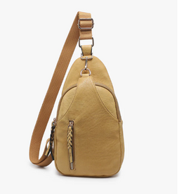Jen and Co Jen & Co. Light Mustard Nikki Vegan Sling Pack Bag
