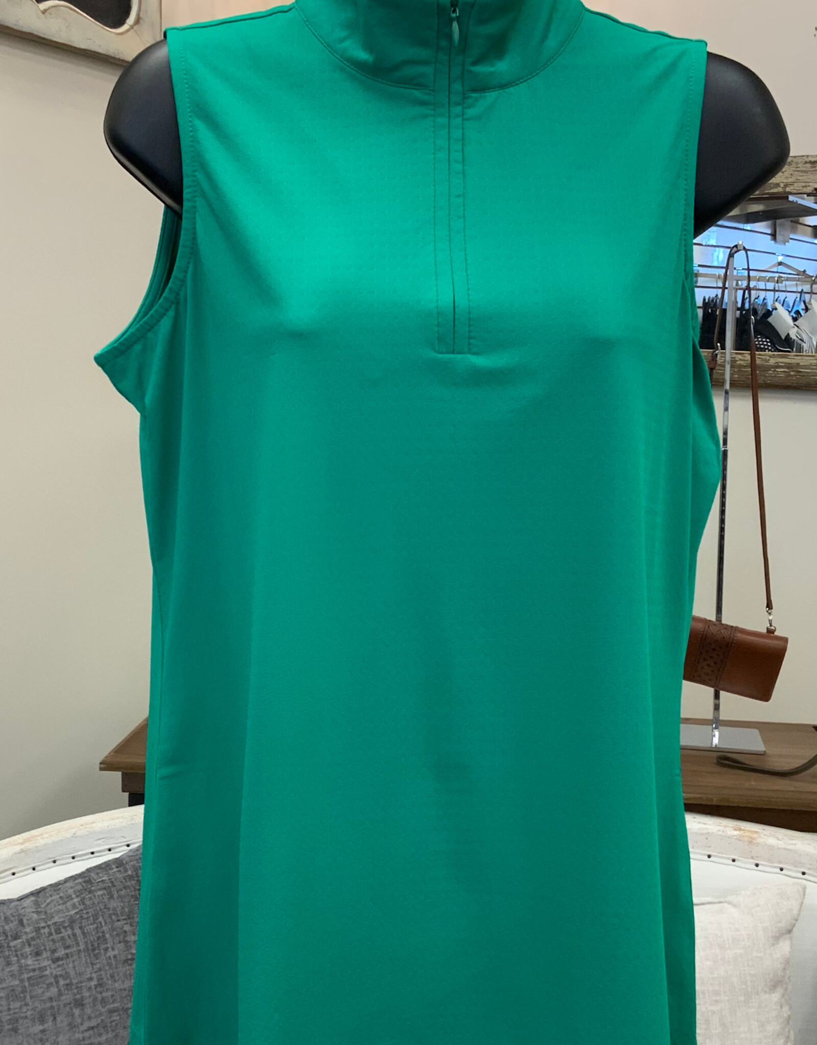 Beachtime Beach Time Emerald Green 1/4 Zip  UPF 50+ Sleeveless Top