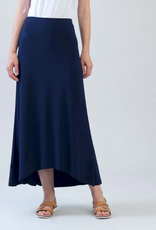 Clara Sun Woo Clara Sun Woo Navy Cascade Drape Hi-Low Maxi Skirt