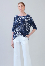 Clara Sun Woo Clara Sun Woo Navy  Circle Splatter Loose Cut Half Sleeve Top