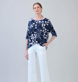 Clara Sun Woo Clara Sun Woo Navy Circle Splatter Loose Cut Half Sleeve Top