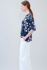 Clara Sun Woo Clara Sun Woo Navy  Circle Splatter Loose Cut Half Sleeve Top