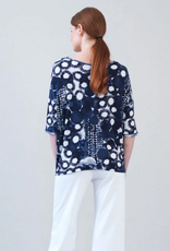 Clara Sun Woo Clara Sun Woo Navy  Circle Splatter Loose Cut Half Sleeve Top