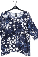 Clara Sun Woo Clara Sun Woo Navy  Circle Splatter Loose Cut Half Sleeve Top