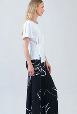 Clara Sun Woo Clara Sun Woo White Flounce Sleeve Stitch Overlay Top