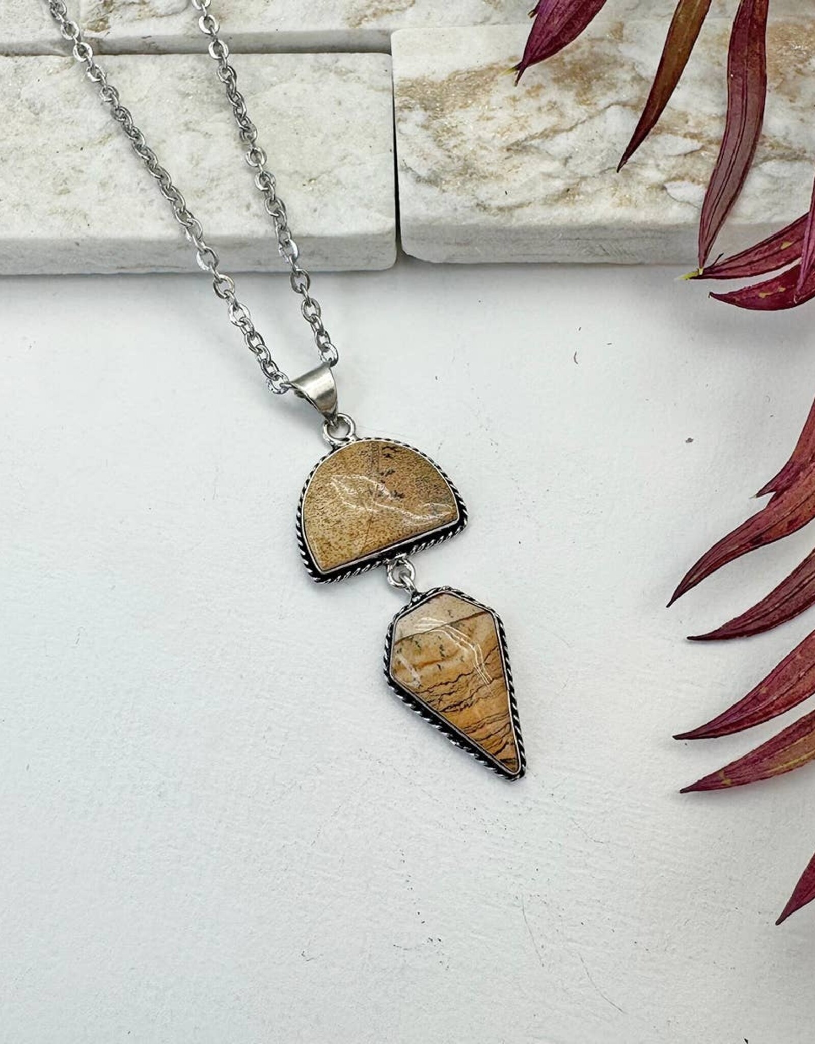 Anju / G A Designs Inc Anju P4602 Handcrafted Semiprecious Jasper Stone Necklace