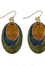 Anju / G A Designs Inc Anju EP806 Brass Patina Earthy Ovals Earrings