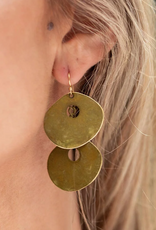 Anju / G A Designs Inc Anju EP808 Brass Patina Round Earthy Greens Earrings