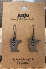 Anju / G A Designs Inc Anju E800MN Pewter Home State Earrings