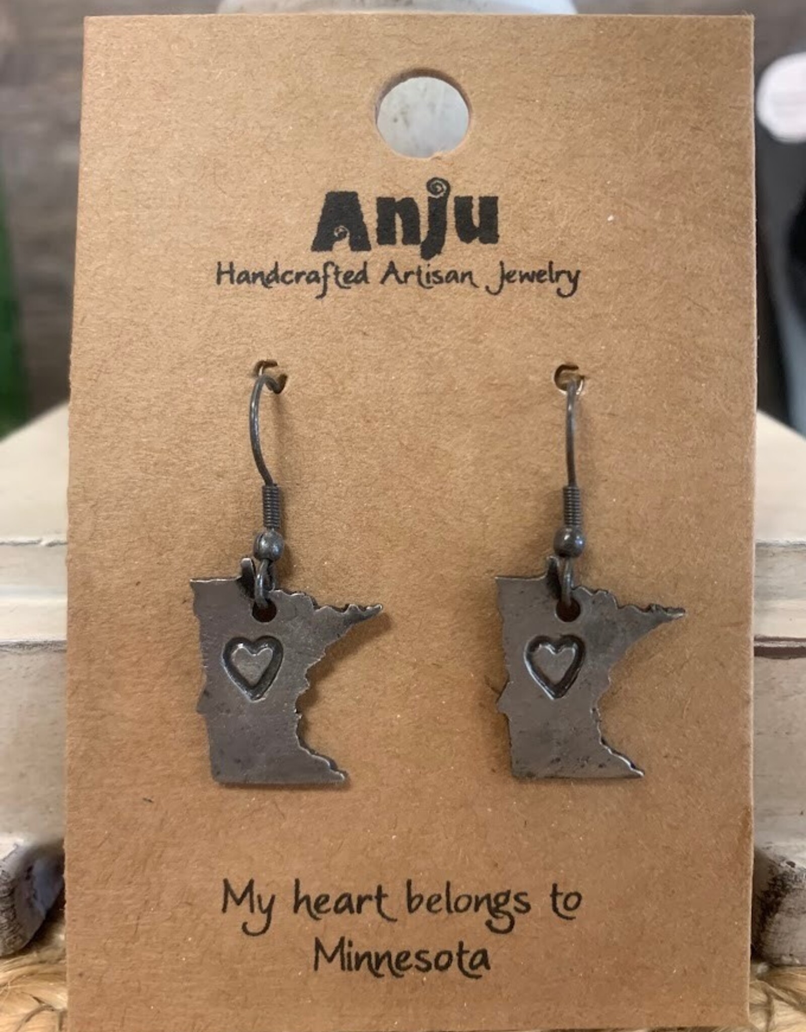Anju / G A Designs Inc Anju E800MN Pewter Home State Earrings