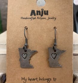 Anju / G A Designs Inc Anju E800MN Pewter Home State Earrings