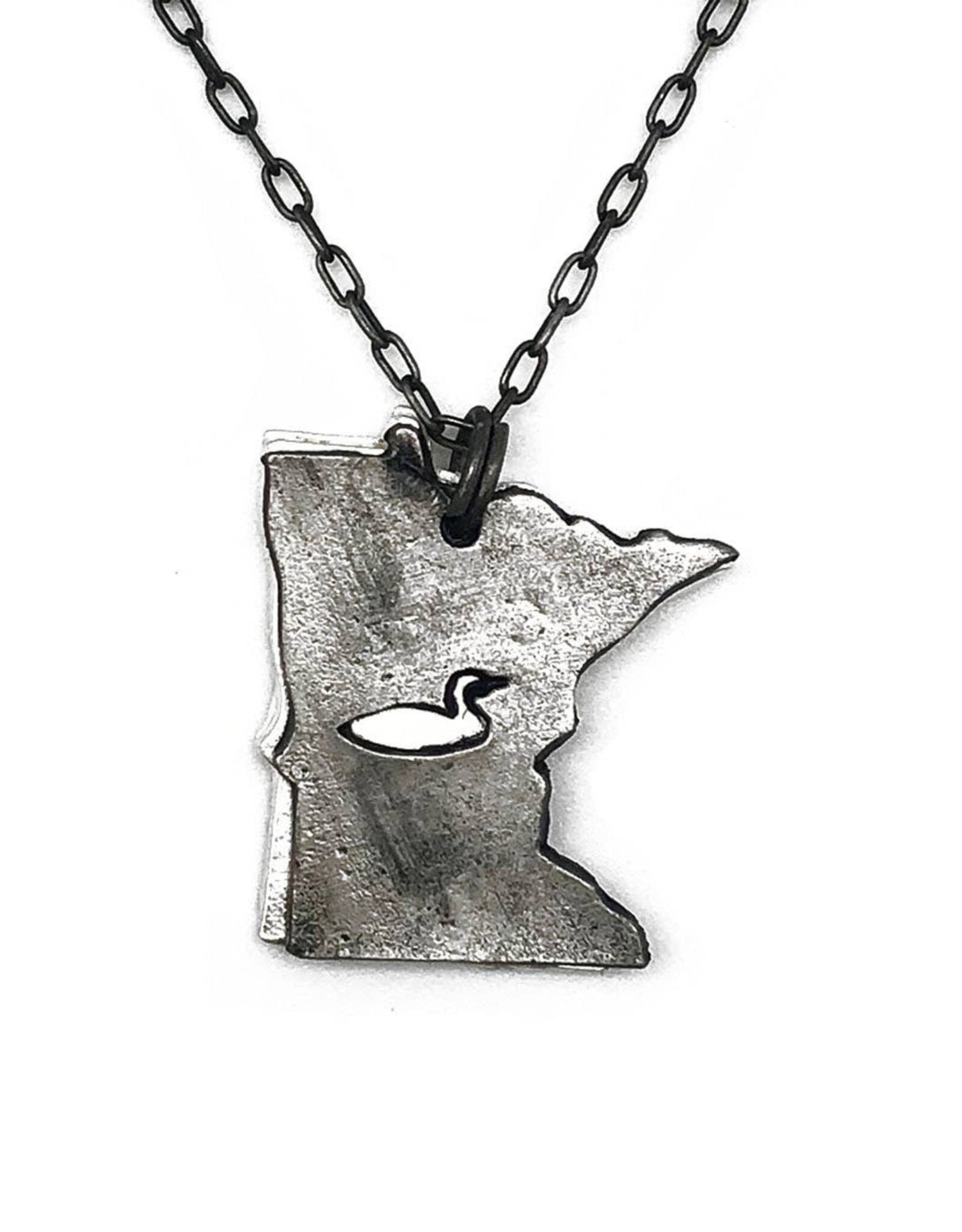 Anju / G A Designs Inc Anju N71MN Pewter Minnesota w/Loon Necklace