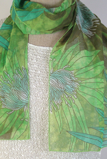 Mademoiselle Inc Mademoiselle M60-590  Floral w/Gold Outline Scarf