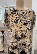 N Touch N Touch Navy/Yellow  Inhabit Joy  Print S/S Top