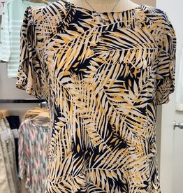 N Touch N Touch  Navy/Yellow  Inhabit Joy  Print S/S Top