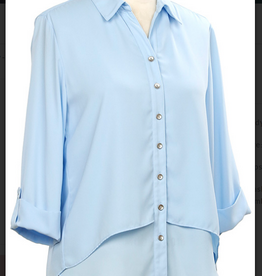 N Touch N Touch Elyse Layered Detail 3/4 Sleeve Button Up Top